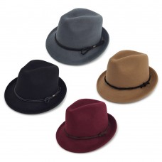 Hombre&apos;s & Mujer&apos;s Wide Brim Fedora Felt Hat With A Band (4 Colors Option)  eb-35911935